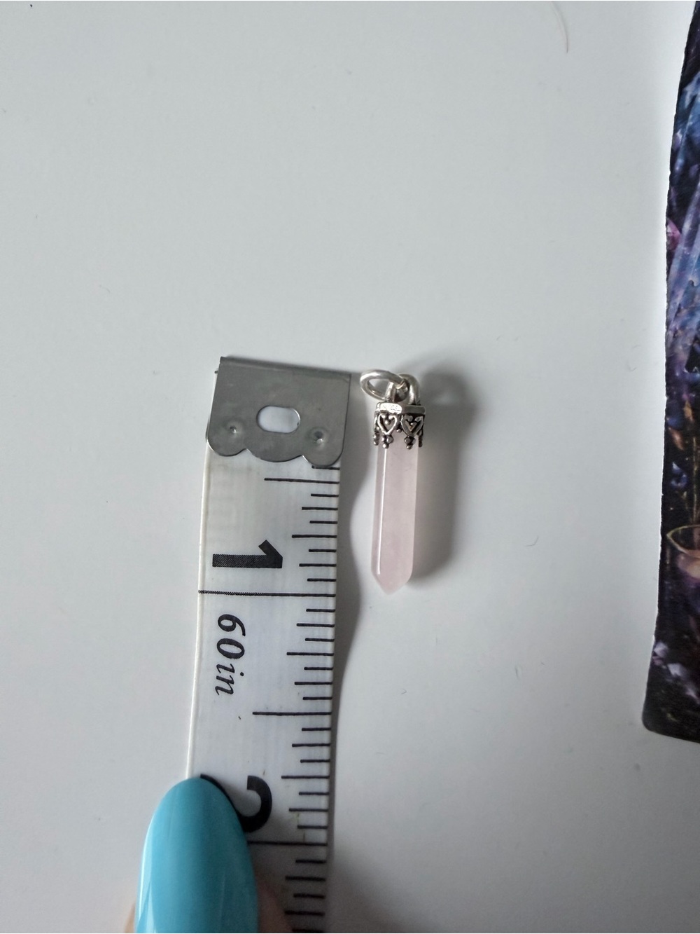 Rose Quartz Point Pendant Charm - Soft Pink Crystal